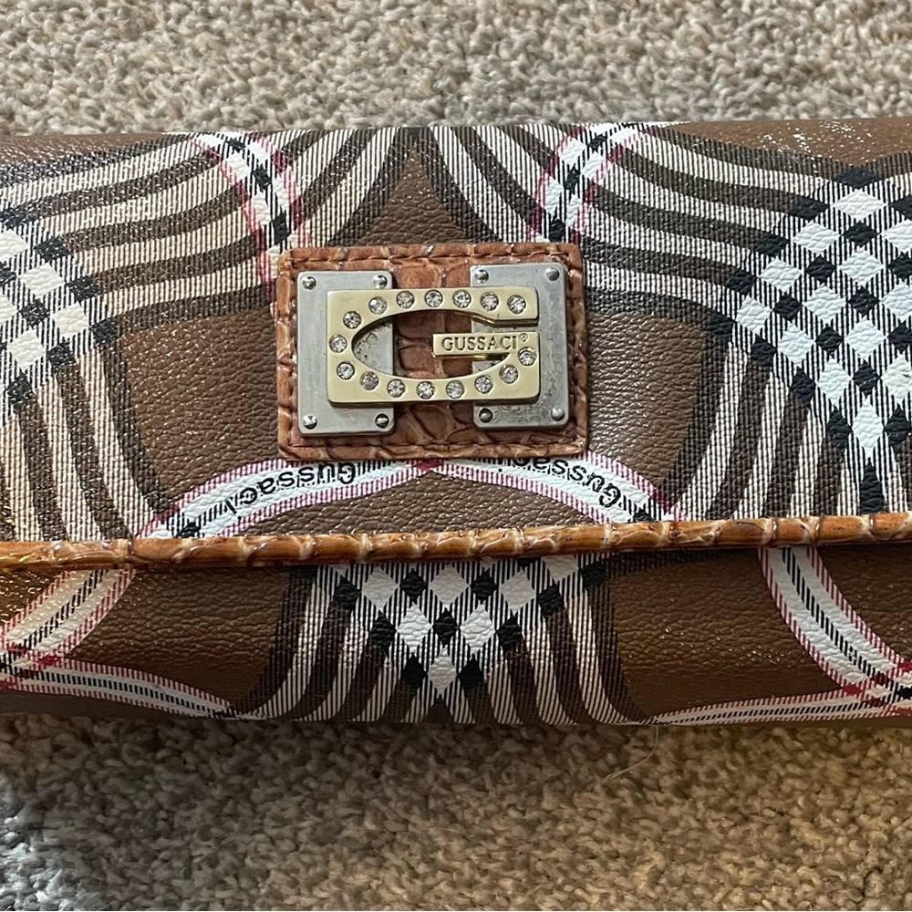 Gussaci Brown Plaid Wallet